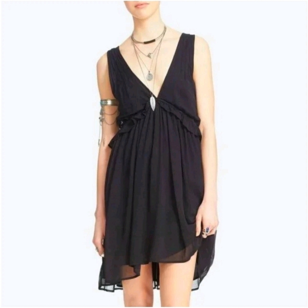 Free People Women's Rio Grande Black Mini Dress Size SP Vacation Nylon